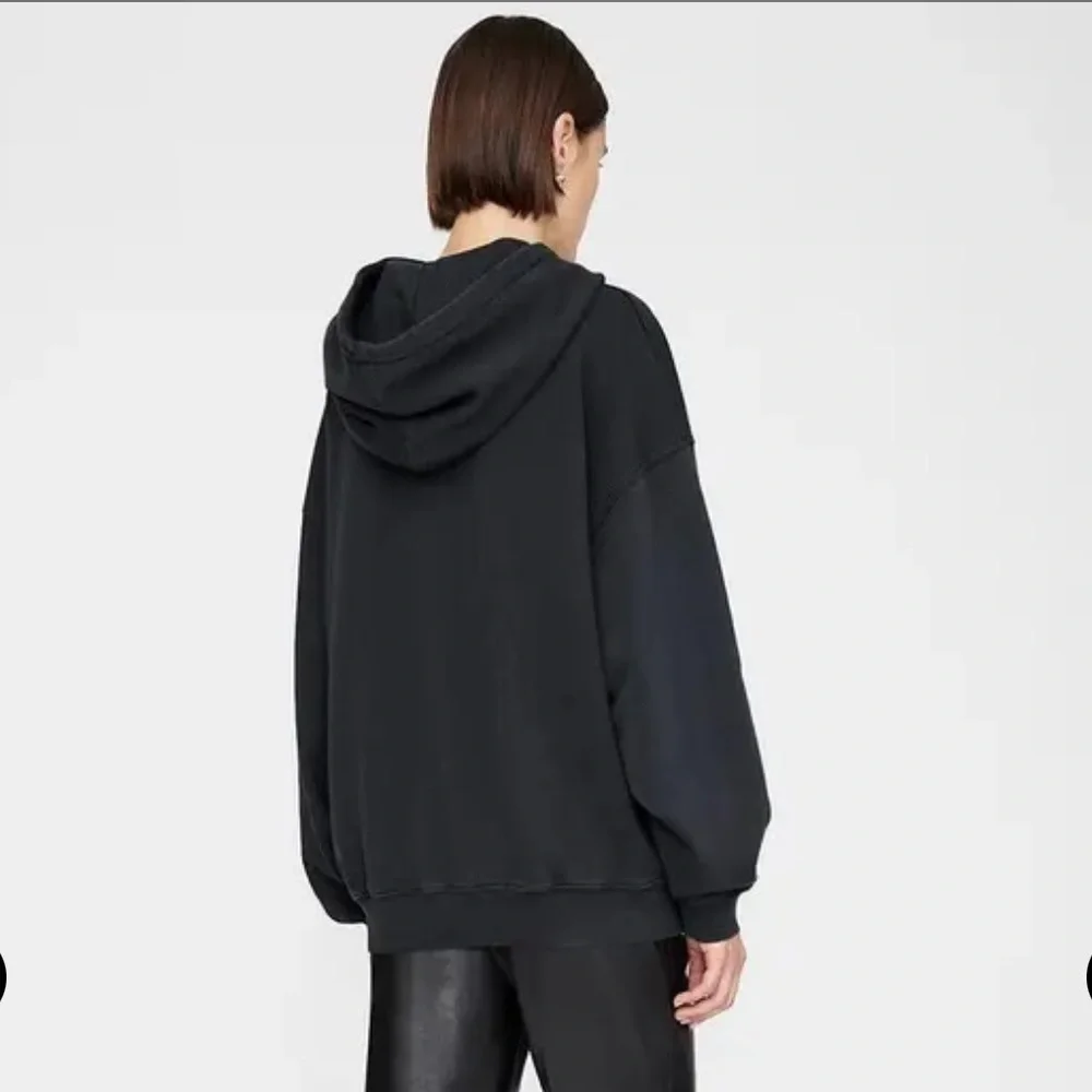 NWT Anine Bing $220 Faded Black/Grey Logo Hoodie XXS (VERY oversized) 23” PTP - Picture 3 of 11